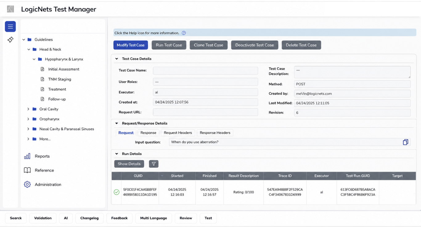LogicNets Test Manager — automated regression and integration testing